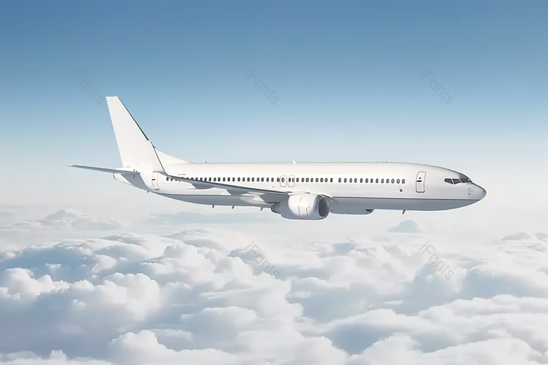 白色的喷气式客机在云层上方的空中飞行摄影真实,高清,摄影图,摄影图片,图片大全,摄影图免费下载